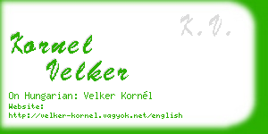 kornel velker business card